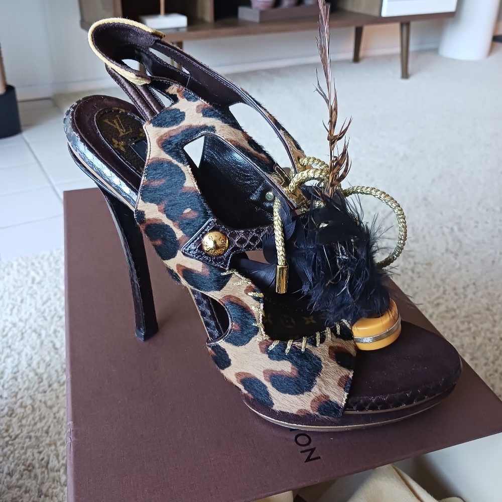 Louis Vuitton Leopard Print High Heel